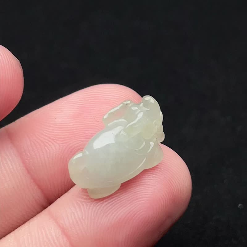 冰種翡翠龍龜 | 裸石 | 天然緬甸玉翡翠A貨 | 送禮 - 其他 - 玉石 白色