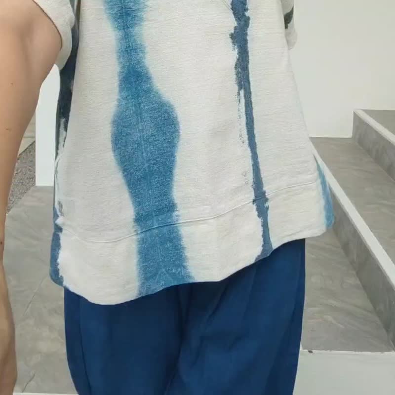 Tami Balloon - 靛藍色氣球褲 - 男長褲/休閒褲 - 棉．麻 藍色