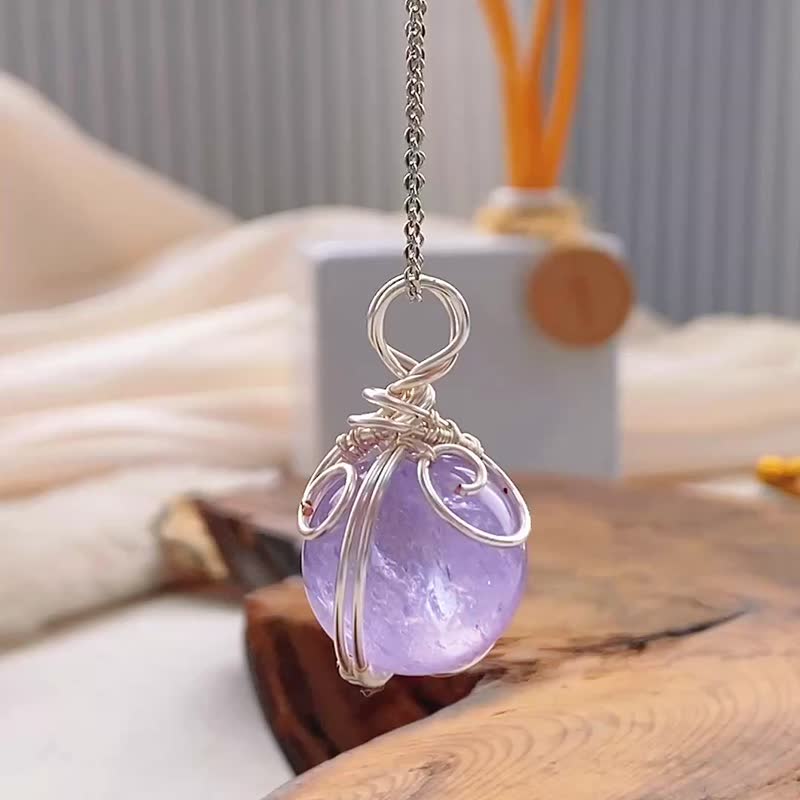 [Natural crystal] Brazilian amethyst pendant necklace / customizable pendant - สร้อยคอ - คริสตัล สีม่วง