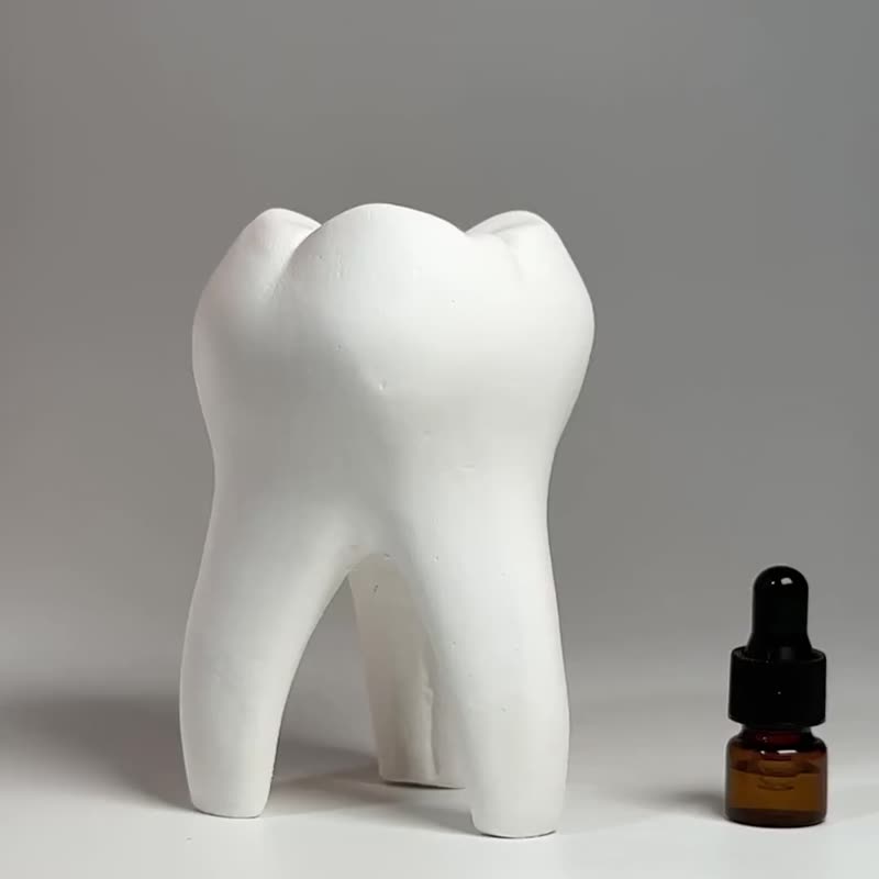 Dental diffuser stone comes with 1ml essential oil/lavender/lemon/sweet orange scent - น้ำหอม - วัสดุอื่นๆ ขาว