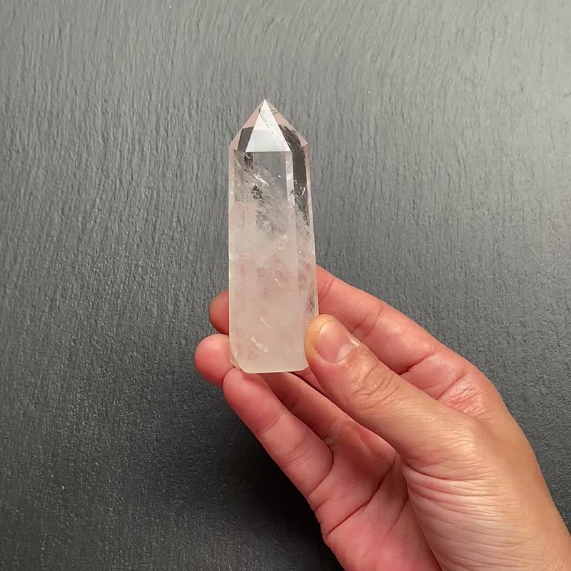 天然彩虹帶彩白水晶能量柱 冥想 淨化 風水擺件 快速出貨 - 擺飾/家飾品 - 水晶 多色