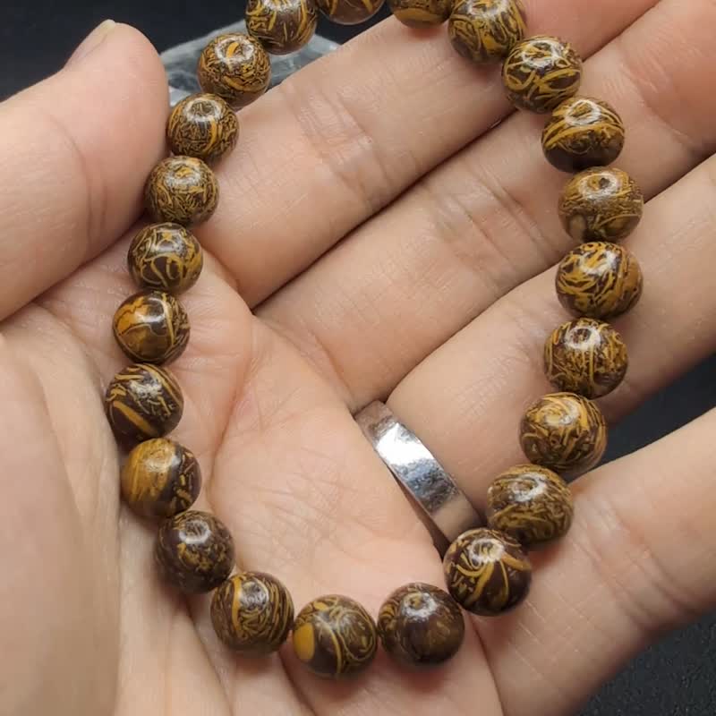 【訂製品】金絲玉  8-18mm 天然水晶 - 手鍊/手環 - 水晶 黑色