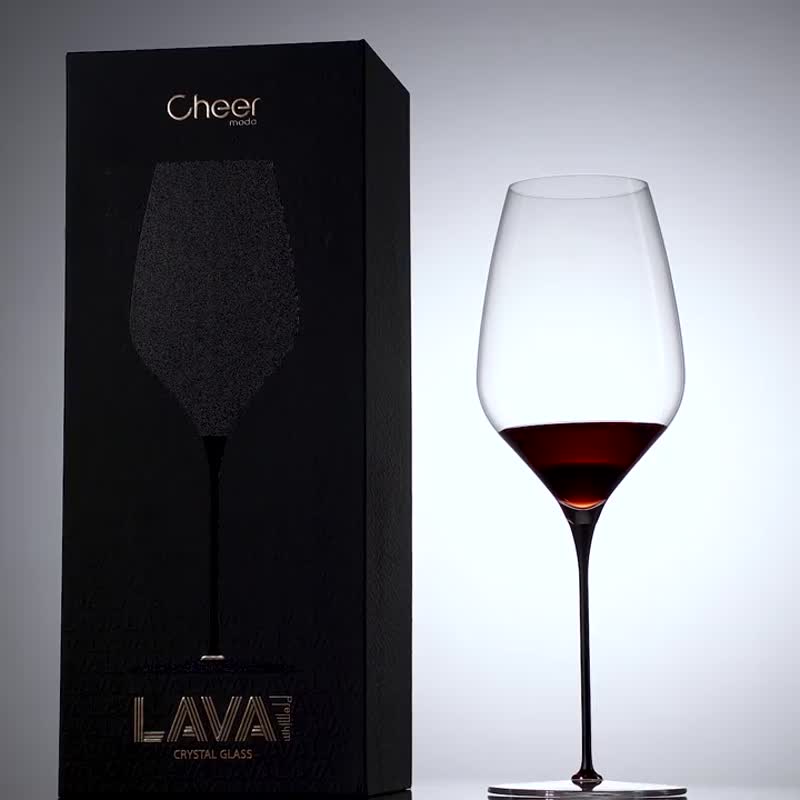 【免運】Cheer啟爾  進口水晶紅酒杯黑金高腳杯禮盒 - 酒杯/酒器 - 其他材質 