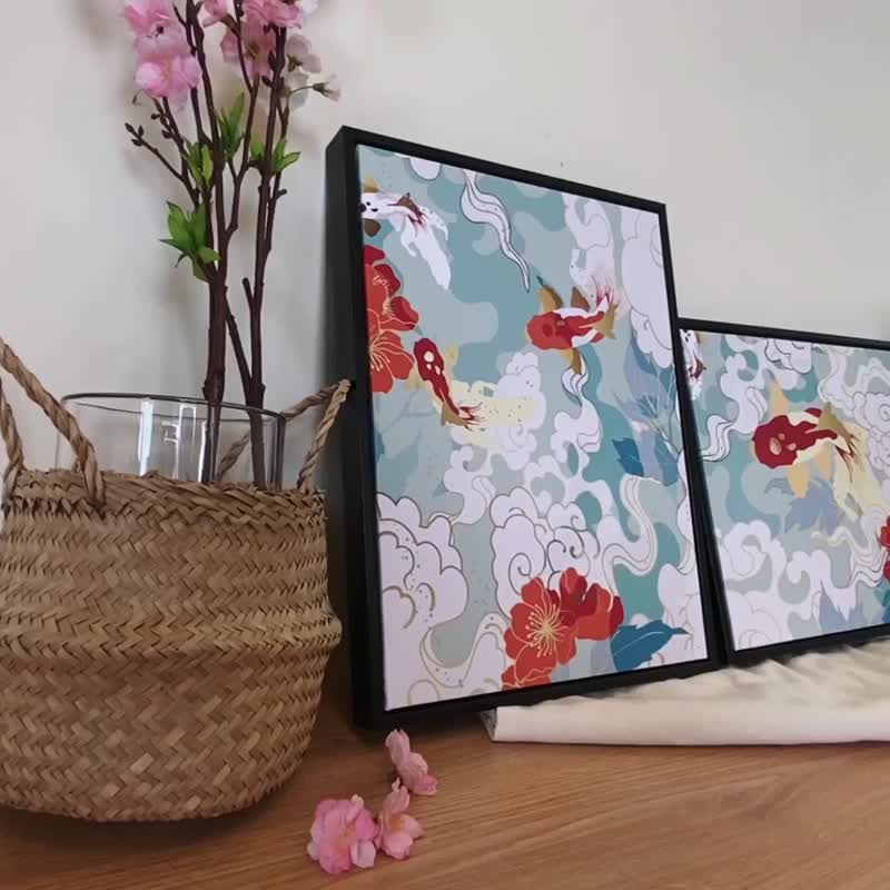 錦鯉 • 東巡 - 錦鯉/過年掛畫/臥室掛畫/日式掛畫/插圖/東巡 - 海報/掛畫/掛布 - 棉．麻 多色