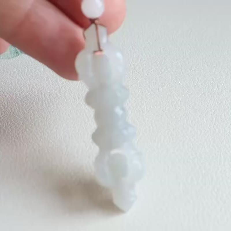 天然和田玉項鏈降魔杵金剛杵項鏈玉質油潤雕琢精美 闢邪保平安 - 項鍊 - 玉石 