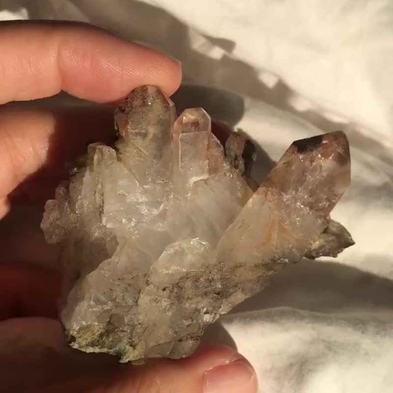 黃金彩虹皮 巴基斯坦 紅幽靈 綠幽靈共生 縫合水晶城堡 白水晶 - 擺飾/家飾品 - 水晶 多色