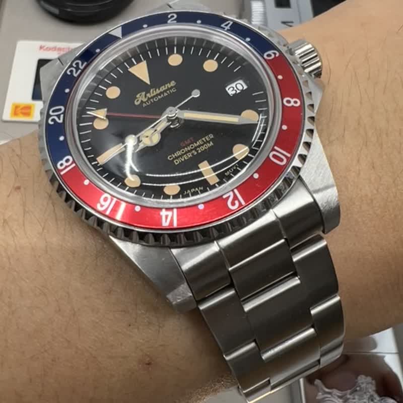 Artisane 復古風蠔式全自動 GMT 潛水錶, 兩地時計手錶, Watches - 男錶/中性錶 - 不鏽鋼 