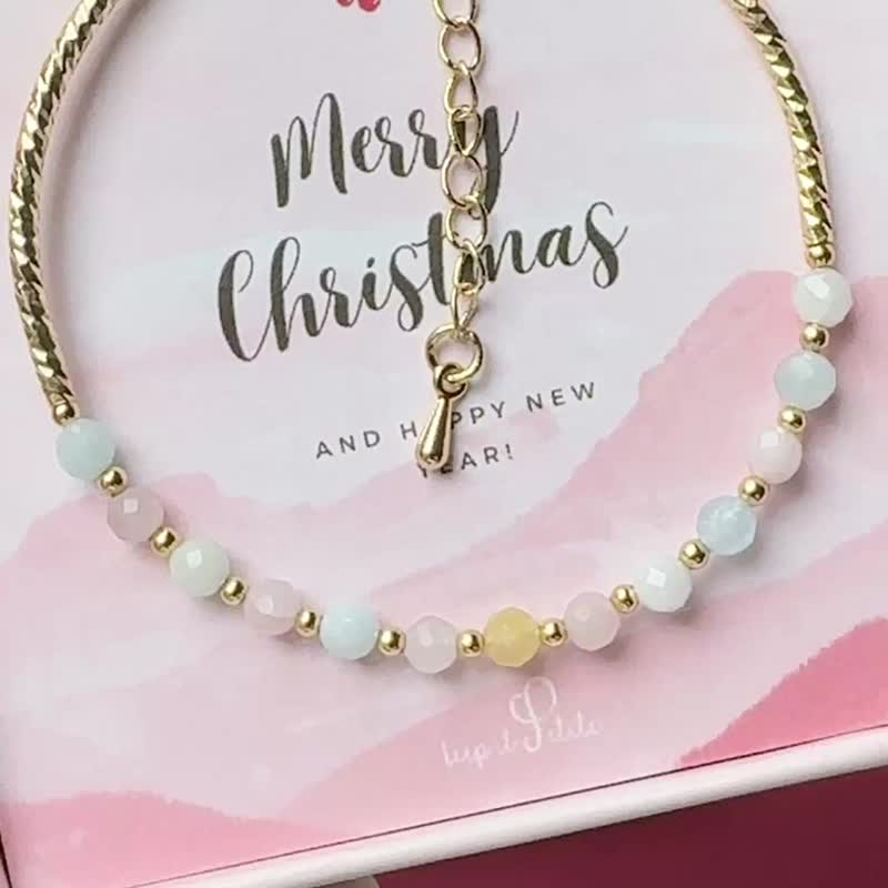 聖誕限定 | 摩根石手鏈 Morganite | 溫柔戀愛能量 | 送禮推薦 - 手鍊/手環 - 水晶 粉紅色