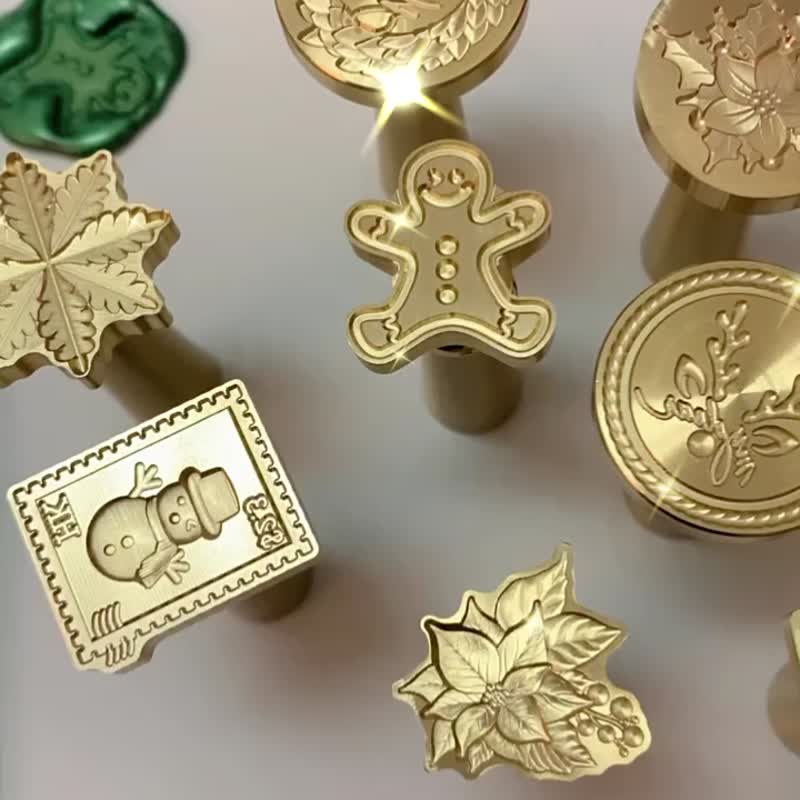 [Customized] Original three-dimensional fire paint stamp Christmas special edition - Stamps & Stamp Pads - Copper & Brass Gold