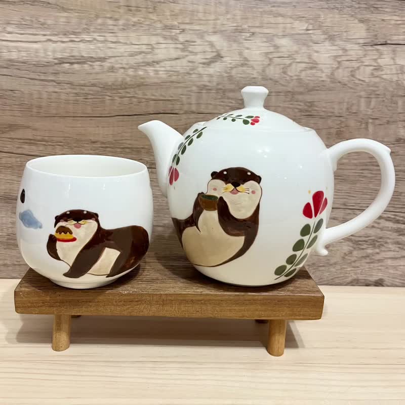 A Lu Tiger and Friends Teapot Cup Set/Gift Only One - ถ้วย - ดินเผา หลากหลายสี