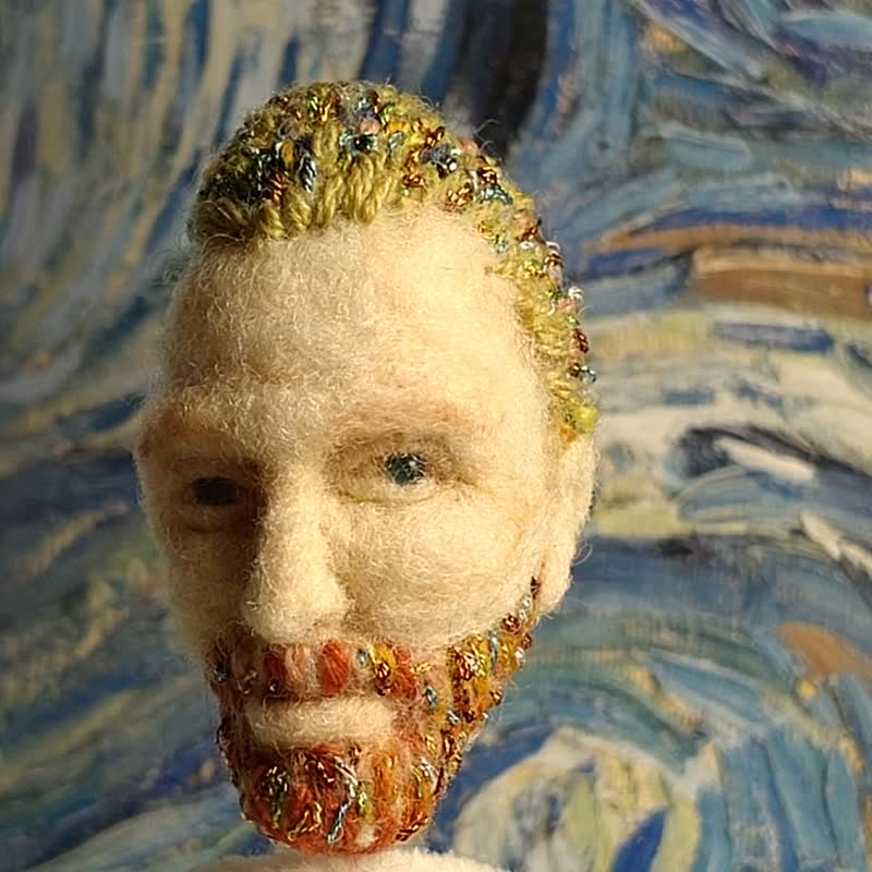 Van Gogh brooch - Stuffed Dolls & Figurines - Wool Multicolor