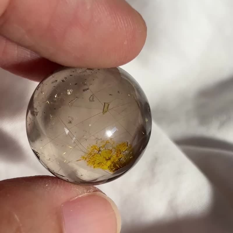 巴西 星光茶水晶金髮 水膽路 水晶球 水晶球 擺設 連座 - 擺飾/家飾品 - 水晶 金色