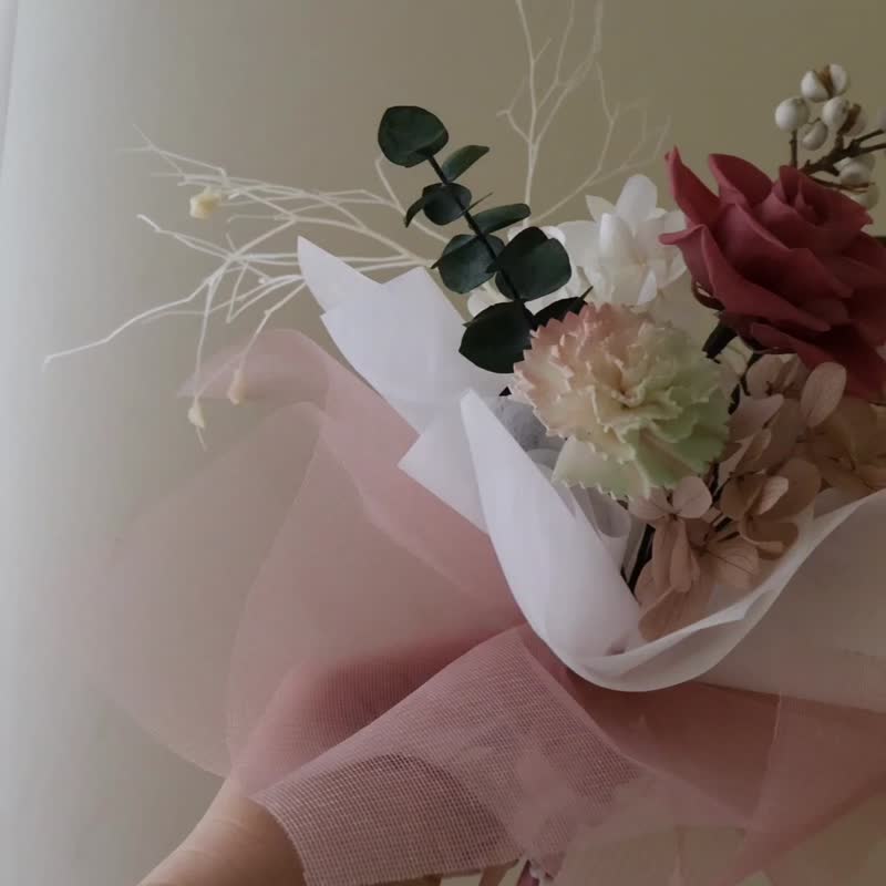 永生花珍珠芭蕾花束_乾燥玫瑰色系 - 乾燥花/永生花 - 植物．花 