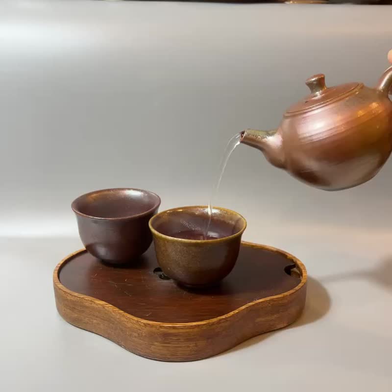 One pot and two cups fashionable travel tea set/tea set/handmade by Xiaofanfan - Teapots & Teacups - Pottery 