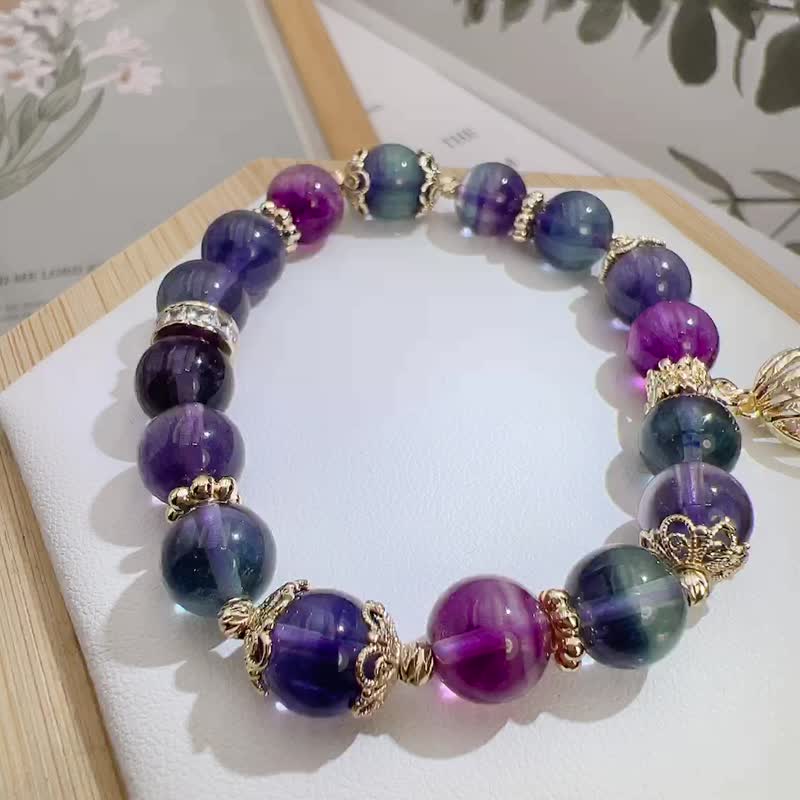 Gradient Stone| Melaleuca Stone| Purple blue Stone - Bracelets - Crystal 