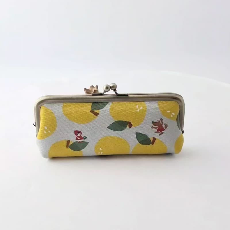 Anti- kiss lock bag pencil case glasses case sunglasses cover pencil case-Pear Come True - Pencil Cases - Waterproof Material Yellow