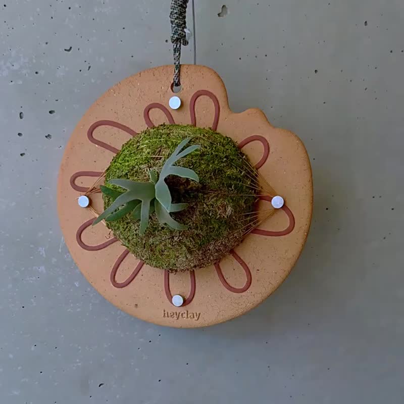 日光粗陶植板手工原創掛板鹿角蕨上板蝴蝶蘭球蘭板植 - 盆栽/植栽 - 陶 