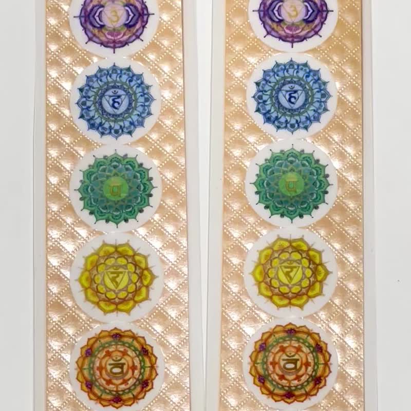 Joy Zen Seven Chakra Mandala Prayer Bookmark Ancient Positive Energy Sacred Geometry Totem Handmade Art - ที่คั่นหนังสือ - กระดาษ 