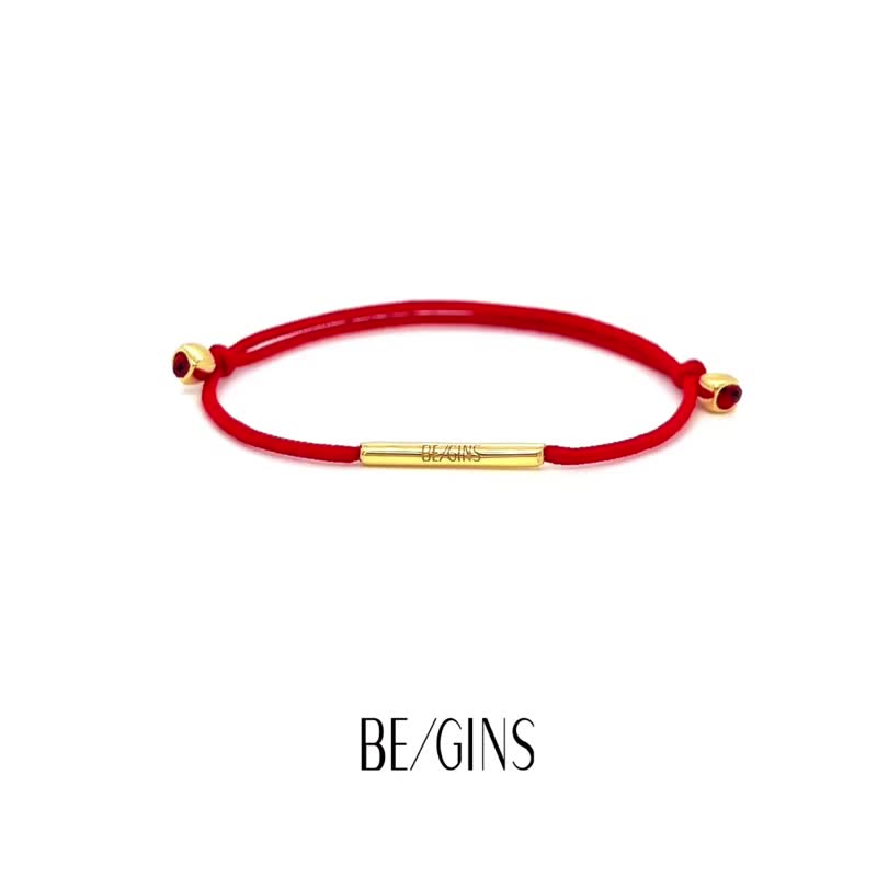 LA LIGNE SINGLE STRING BRACELET RED - 手鍊/手環 - 純銀 紅色
