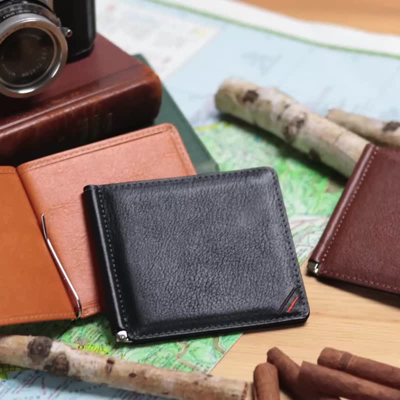 革職人 LEATHER FACTORY【DUALLINE Money Clip Wallet】Made in Japan - กระเป๋าสตางค์ - หนังแท้ หลากหลายสี