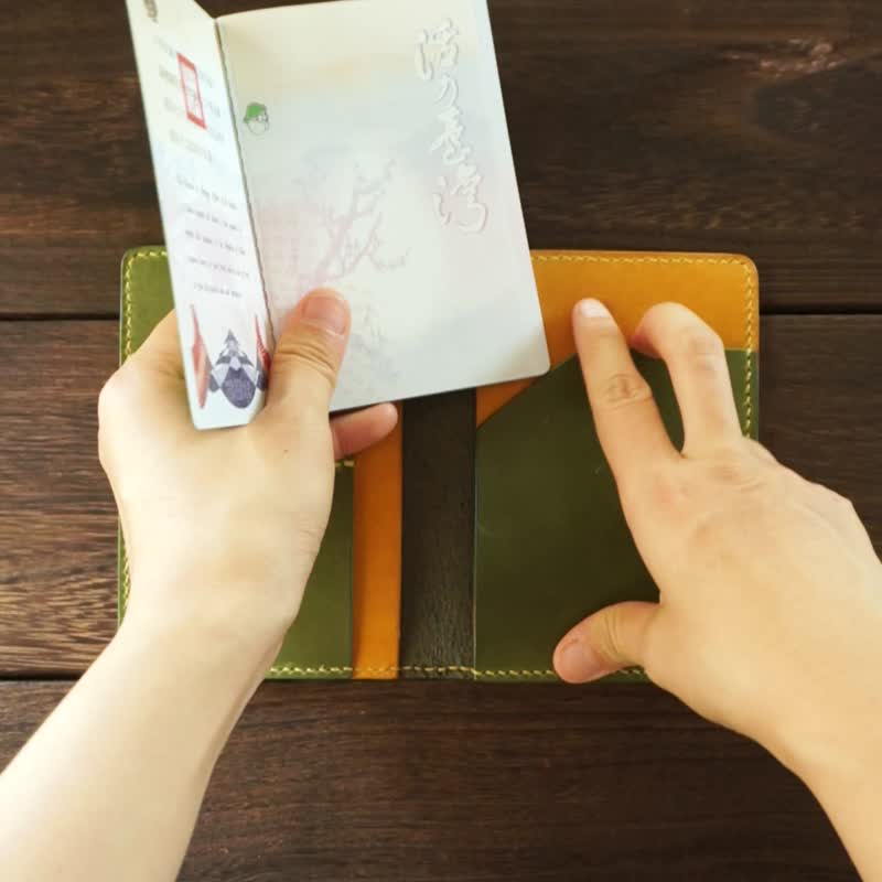 DIY Material Pack Travel Fever Leather Passport Middle Holder/M1-003 - ที่เก็บพาสปอร์ต - หนังแท้ หลากหลายสี