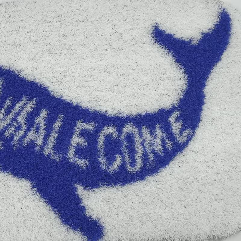 Whale Welcome Entrance Door Mat Anti Skid Coil Door Mats for Home Entryway Mat - Rugs & Floor Mats - Polyester Blue