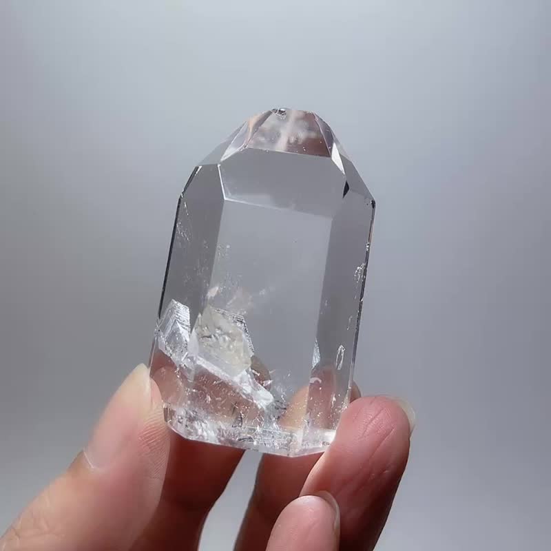 天然礦石 白水晶 晶中晶 水晶柱 - 擺飾/家飾品 - 寶石 透明