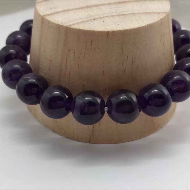 10mm Amethyst Bracelet Spacer Bead Beads Precious Stones Stretch Bracelet - Bracelets - Gemstone Purple