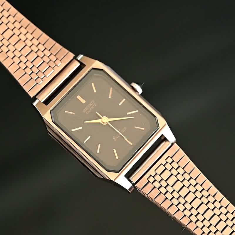 SEIKO EXCELINE 女性用腕時計 QUARTZ 19.5mm Tank Shape NSAG Case Ref.1221-5020 手錶 古董錶 - 女錶 - 不鏽鋼 黑色