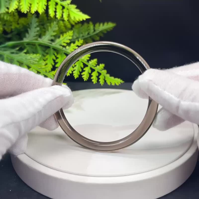 高品質 玻璃體茶晶手鐲 58MM 冰透仙女條煙晶手環 能量平穩舒緩 - 手鍊/手環 - 水晶 