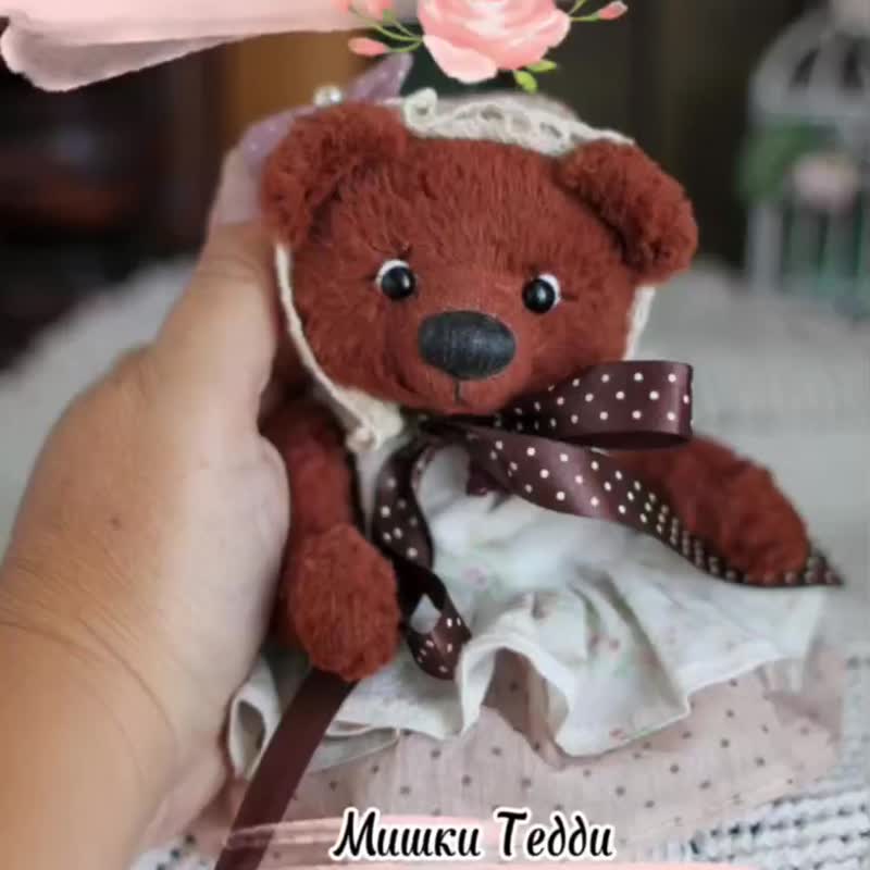 Handmade Collectible Teddy Bear OOAK plushinnes toy gift home decor art DIY手工 - 玩偶/公仔 - 其他金屬 多色