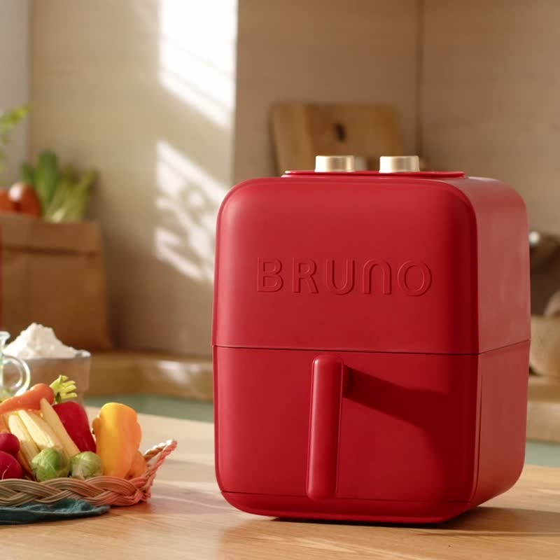 Cooking God Teammate | Japan BRUNO Beautiful Smart Air Fryer (Classic Red) - Kitchen Appliances - Other Metals Red