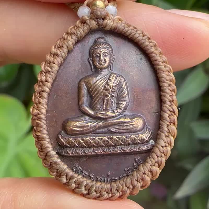 Amulet for training Buddha macrame necklace 1863 - Necklaces - Other Metals Brown