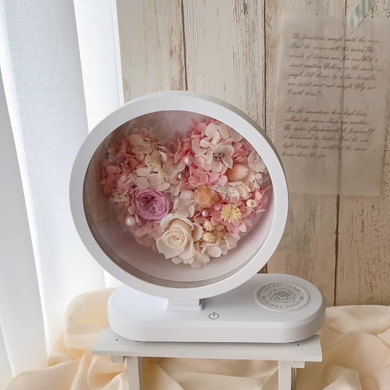 Miss. Flower mystery eternal flower bluetooth speaker x wireless charging x night light with gift box - Dried Flowers & Bouquets - Plants & Flowers Pink