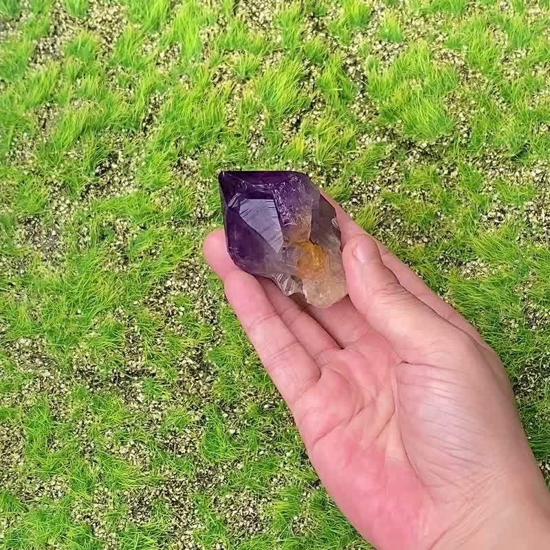 能量礦石-帶彩紫水晶骨幹 冥想 療癒 避邪化煞 吸收負能量 - 其他 - 水晶 紫色