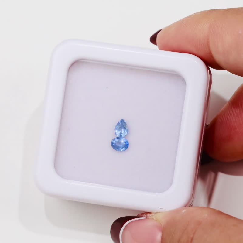 5號藍色天空藍橢圓水滴藍寶石配石組合4.5mmx3.5mm單色攔胡麻將水 - 項鍊 - 寶石 藍色