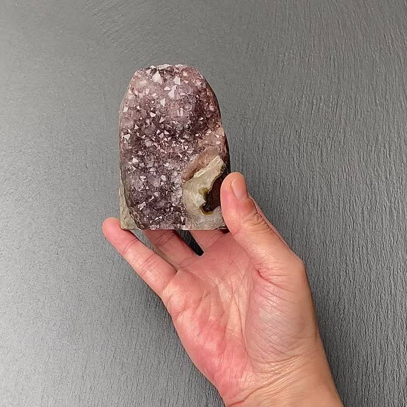 招財開運-天然原礦異象紫晶花球鎮共生方解石 紫水晶 消磁淨化 - 擺飾/家飾品 - 水晶 紫色