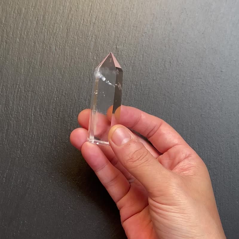 天然冰透彩光藍針白水晶能量柱 天使之翼 避邪擋煞 趨吉開運 - 擺飾/家飾品 - 水晶 多色