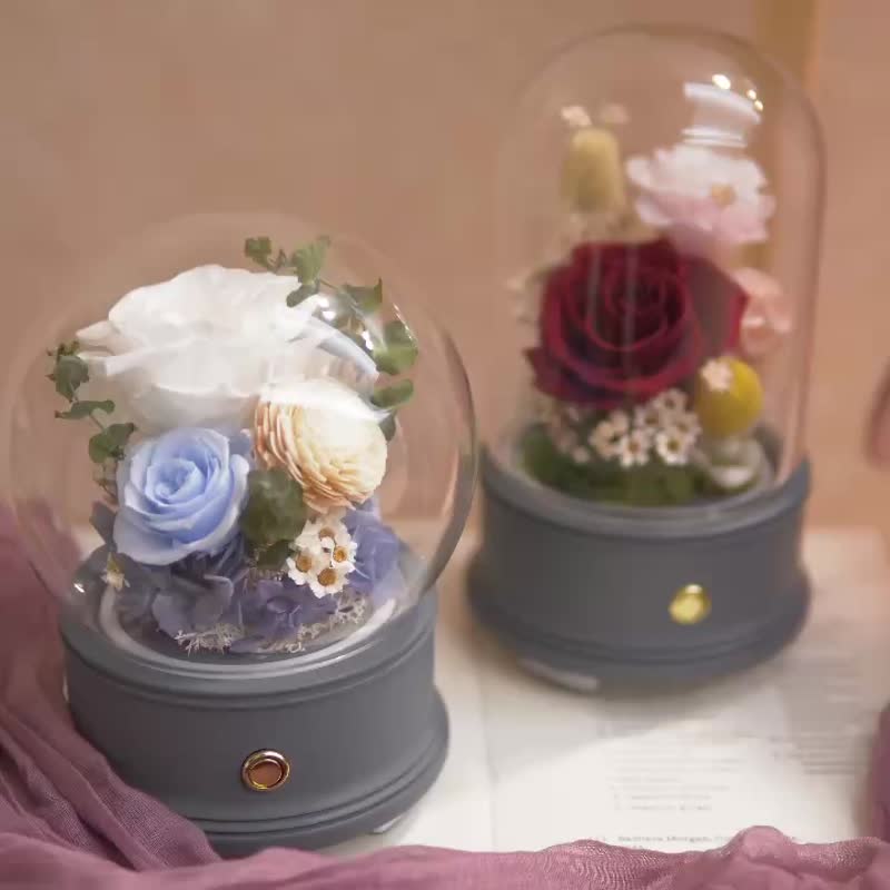 永生系列-永生花藍牙音響   藍牙音響 音響喇叭 永生花玻璃盅 - 乾燥花/永生花 - 植物．花 多色