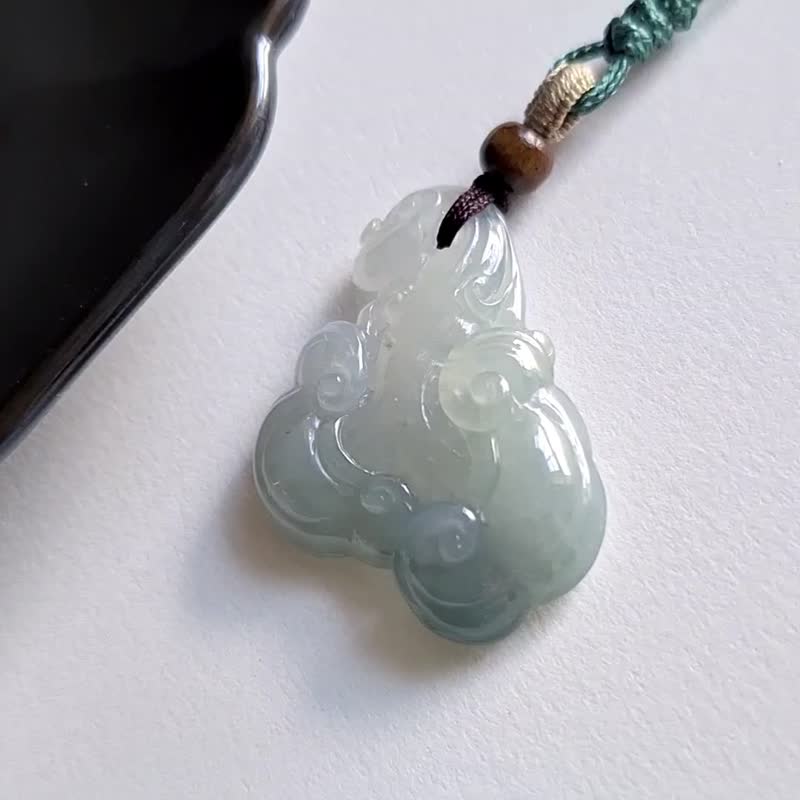 靈芝如意吊墜 | 天然緬甸翡翠玉器吊咀 - 項鍊 - 玉石 