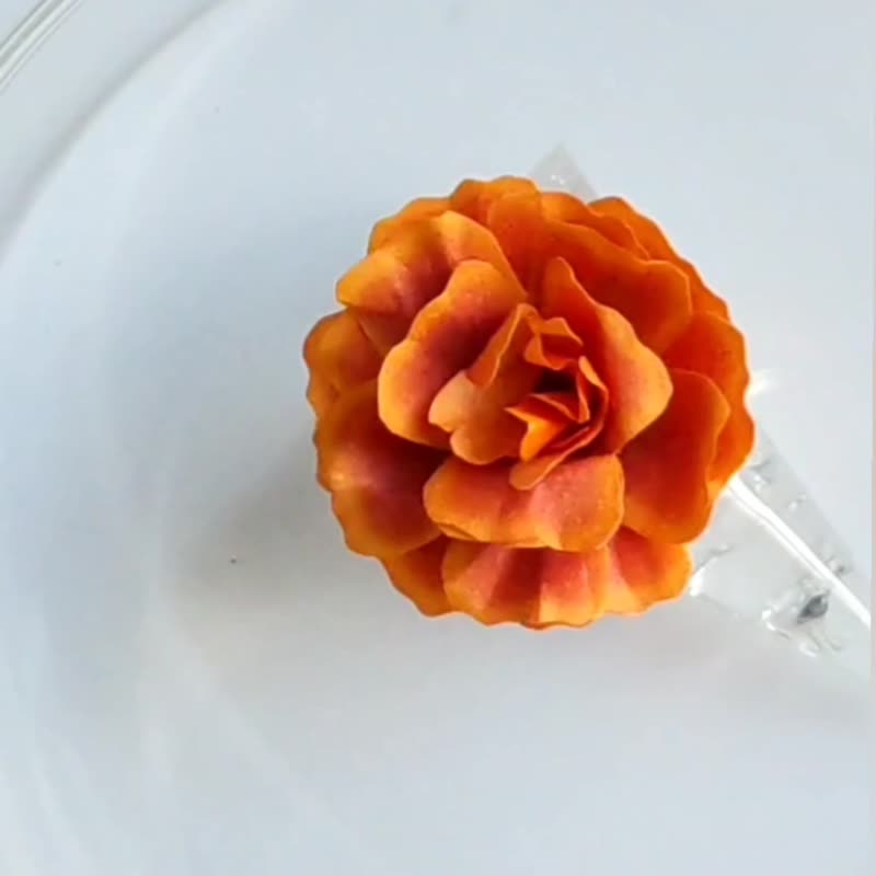 溶於水萬壽菊的戒指　自由尺寸 - 戒指 - 紙 橘色