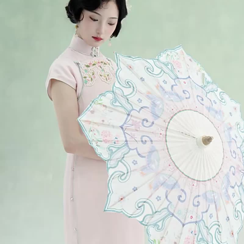 釘珠雙襟荷花刺繡女年輕款高端氣質國風日常修身旗袍 - 旗袍/改良式旗袍 - 其他材質 粉紅色