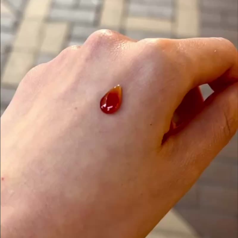 冰種 天然翡翠緬甸翡翠A玉 玉鐲 • 冰種鴿血紅水滴翡翠裸石 - 其他 - 玉石 紅色