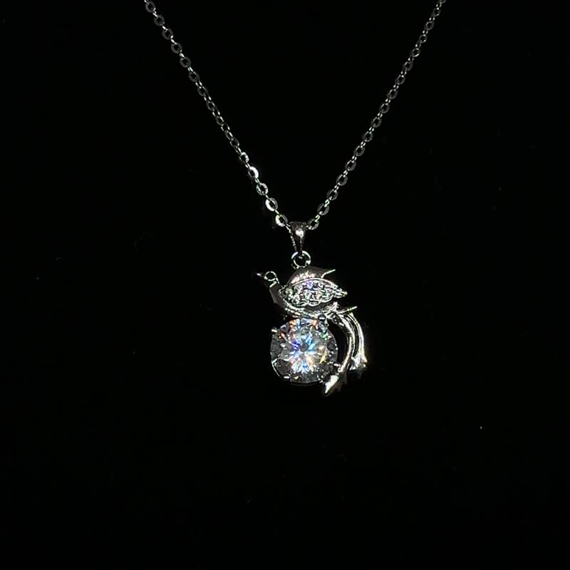 The first choice for Mother’s Day gifts is the Moissanite 925 sterling silver pendant necklace-Phoenix Accompanying - สร้อยคอ - เครื่องเพชรพลอย สีใส