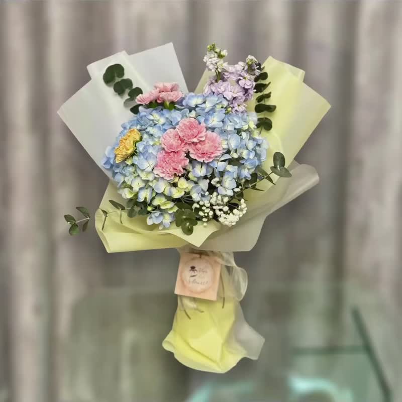 [Graduation/Thank You Bouquet] Fresh color hydrangea and carnation flower bouquet Coup de Fraîcheur - ตกแต่งต้นไม้ - พืช/ดอกไม้ 