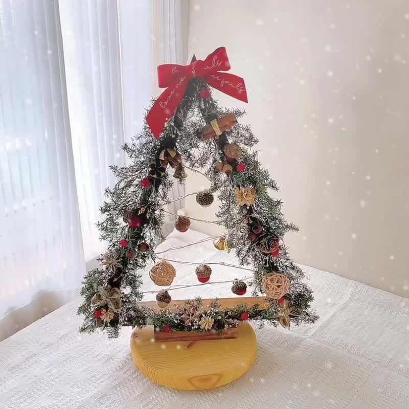 Birch Square/Christmas Tree Decoration/Wood Frame Christmas Tree/Christmas/Eternal Cedar/Small Style - ช่อดอกไม้แห้ง - พืช/ดอกไม้ 