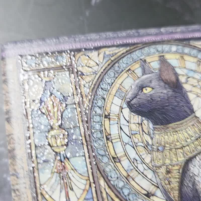 法老聖貓-晶雕吸水陶瓷杯墊 - 杯墊 - 陶 黑色