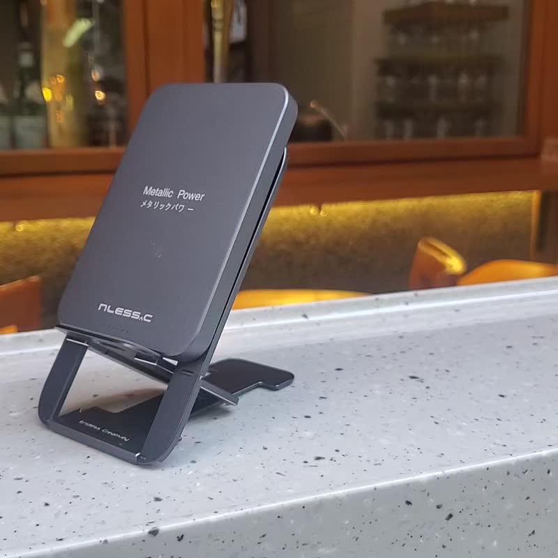 行政級充電寶無線快速充電超薄磁性15W - 行動電源/充電線 - 鋁合金 灰色