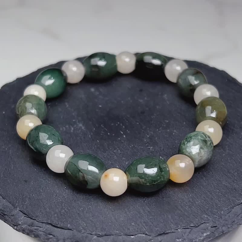 Jade Bracelet | Natural Jadeite | Gift - สร้อยข้อมือ - หยก สีเขียว