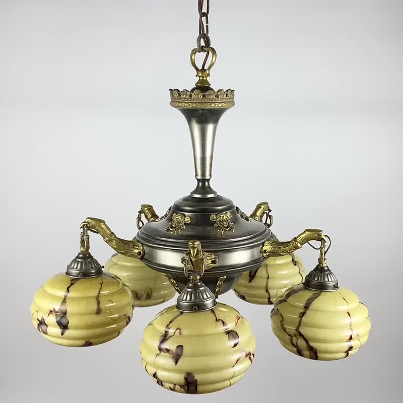 令人驚歎的古董吊燈|5 玻璃廣場天花板照明| - 燈具/燈飾 - 玻璃 多色